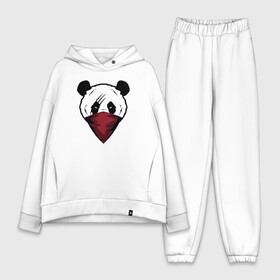Женский костюм хлопок Oversize с принтом Панда со шрамом в Курске,  |  | злая панда | панда | панда бандана | панда бандит | панда в бандана | панда со шрамом | панда шрам