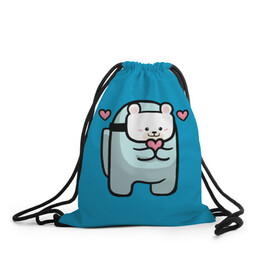 Рюкзак-мешок 3D с принтом Nyan Cat (Among Us) в Курске, 100% полиэстер | плотность ткани — 200 г/м2, размер — 35 х 45 см; лямки — толстые шнурки, застежка на шнуровке, без карманов и подкладки | among | among us | cat | cats | crewmate | game | impistor | nyan | space | us | vote | выживший | игра | космос | кот | котейка | котэ | кошка | кэт | невиновный | нян | предатель | самозванец | сердечки | сердечко | сердца | сердце