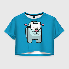 Женская футболка Crop-top 3D с принтом Nyan Cat (Among Us) в Курске, 100% полиэстер | круглая горловина, длина футболки до линии талии, рукава с отворотами | among | among us | cat | cats | crewmate | game | impistor | nyan | space | us | vote | выживший | игра | космос | кот | котейка | котэ | кошка | кэт | невиновный | нян | предатель | самозванец | сердечки | сердечко | сердца | сердце