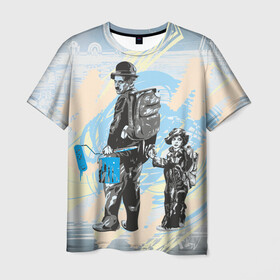 Мужская футболка 3D с принтом Чарли в Курске, 100% полиэфир | прямой крой, круглый вырез горловины, длина до линии бедер | art | арт | графика | колор | чарли чаплин