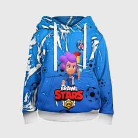 Детская толстовка 3D с принтом BRAWL STARS SHELLY  PSG. в Курске, 100% полиэстер | двухслойный капюшон со шнурком для регулировки, мягкие манжеты на рукавах и по низу толстовки, спереди карман-кенгуру с мягким внутренним слоем | 8 bit | amber | brawl stars | crow | gale | leon | max | mecha | mecha crow | mr.p | psg | sally leon | shark | shelly | tara | virus 8 bit | werewolf leon | акула | амбер | берли | бравл старс | ворон | макс | оборотень | псж | шелли