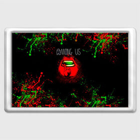 Магнит 45*70 с принтом Among Us в Курске, Пластик | Размер: 78*52 мм; Размер печати: 70*45 | among us | impostor | space mafia | sus.puffballs united | амонг ас | игра | инопланетяне | инопланетянин | маска | новогодний among us | новый год | среди нас | эмонг ас