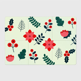 Магнитный плакат 3Х2 с принтом цветы, ягоды, листья в Курске, Полимерный материал с магнитным слоем | 6 деталей размером 9*9 см | ветки | листья | цветы | ягоды
