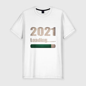 Мужская футболка хлопок Slim с принтом 2021 - Загрузка в Курске, 92% хлопок, 8% лайкра | приталенный силуэт, круглый вырез ворота, длина до линии бедра, короткий рукав | 