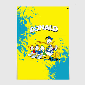 Постер с принтом Donald duck (Рыбалка) в Курске, 100% бумага
 | бумага, плотность 150 мг. Матовая, но за счет высокого коэффициента гладкости имеет небольшой блеск и дает на свету блики, но в отличии от глянцевой бумаги не покрыта лаком | donald duck | walt disney | герой | мультфильмов | селезень | студии