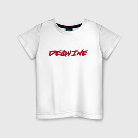 Детская футболка хлопок с принтом Dequine в Курске, 100% хлопок | круглый вырез горловины, полуприлегающий силуэт, длина до линии бедер | Тематика изображения на принте: 