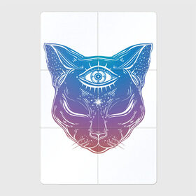 Магнитный плакат 2Х3 с принтом Просветлённый кот в Курске, Полимерный материал с магнитным слоем | 6 деталей размером 9*9 см | арт | глаз | градиент | кот | кошка | мудрость | просветлённый | рисунок | третий глаз