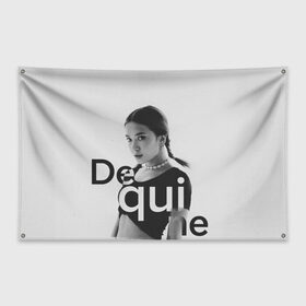 Флаг-баннер с принтом Dequine в Курске, 100% полиэстер | размер 67 х 109 см, плотность ткани — 95 г/м2; по краям флага есть четыре люверса для крепления | 