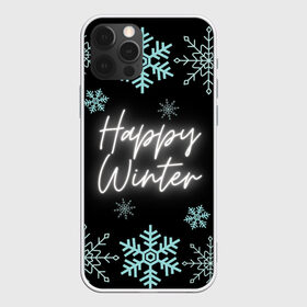 Чехол для iPhone 12 Pro Max с принтом Happy Winter в Курске, Силикон |  | happy | winter | зеленый | зима | небо | ночь | северное сияние | синий | снег | счастье