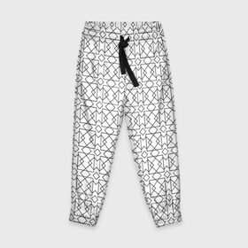 Детские брюки 3D с принтом Геометрический узор в Курске, 100% полиэстер | манжеты по низу, эластичный пояс регулируется шнурком, по бокам два кармана без застежек, внутренняя часть кармана из мелкой сетки | lines | parallel | rhombus | square | квадрат | линии | параллели | ромб