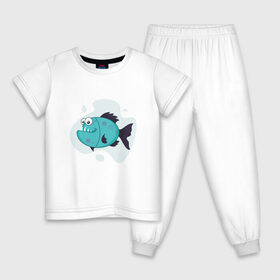 Детская пижама хлопок с принтом Пиранья в Курске, 100% хлопок |  брюки и футболка прямого кроя, без карманов, на брюках мягкая резинка на поясе и по низу штанин
 | 