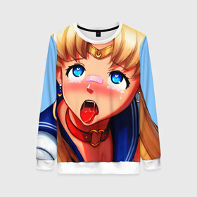 Женский свитшот 3D с принтом SAILOR MOON AHEGAO в Курске, 100% полиэстер с мягким внутренним слоем | круглый вырез горловины, мягкая резинка на манжетах и поясе, свободная посадка по фигуре | ahegao | anime | sailor moon | sailor moon ahegao | аниме | ахегао | сейлор мун | сейлор мун ахегао | сэйлор мун