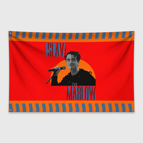 Флаг-баннер с принтом SLAVA MARLOW в Курске, 100% полиэстер | размер 67 х 109 см, плотность ткани — 95 г/м2; по краям флага есть четыре люверса для крепления | slava marlow | артемготлиб | моргенштерн | рэп