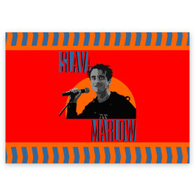 Поздравительная открытка с принтом SLAVA MARLOW в Курске, 100% бумага | плотность бумаги 280 г/м2, матовая, на обратной стороне линовка и место для марки
 | Тематика изображения на принте: slava marlow | артемготлиб | моргенштерн | рэп