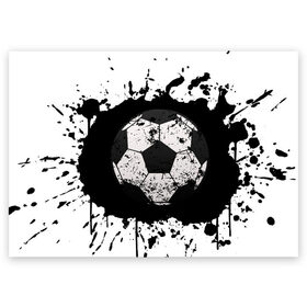 Поздравительная открытка с принтом Soccer Ball в Курске, 100% бумага | плотность бумаги 280 г/м2, матовая, на обратной стороне линовка и место для марки
 | ball | football | soccer | брызги | мяч | футбол | футбольный мяч