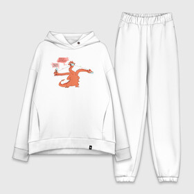 Женский костюм хлопок Oversize с принтом COVID 19(дракон) в Курске,  |  | covid 19 | вирус | дракон | злой | из китая | инфекции | коронавирусной | пандемия