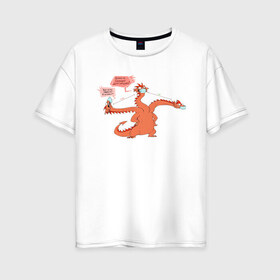 Женская футболка хлопок Oversize с принтом COVID-19(дракон) в Курске, 100% хлопок | свободный крой, круглый ворот, спущенный рукав, длина до линии бедер
 | covid 19 | вирус | дракон | злой | из китая | инфекции | коронавирусной | пандемия