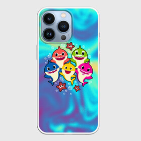 Чехол для iPhone 13 Pro с принтом Baby Shark в Курске,  |  | Тематика изображения на принте: anime | baby shark dance | kawaii | акулы | волны | дельфин | детям | каваи | корейские | лагуна | малышам | малыши | мемы | море | морские | морские звезды | мультяшный | океан | песенка про акулу | песня | под водой