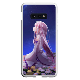 Чехол для Samsung S10E с принтом Sweet dreams of Emilia в Курске, Силикон | Область печати: задняя сторона чехла, без боковых панелей | anime | dream | flowers | girls | kavai | manga | ram | re | rem | senpai | space | zero | аниме | анимэ | ахегао | зиро | космос | манга | мечты | рам | рем | сенпай | цветы