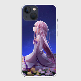 Чехол для iPhone 13 с принтом Sweet dreams of Emilia в Курске,  |  | anime | dream | flowers | girls | kavai | manga | ram | re | rem | senpai | space | zero | аниме | анимэ | ахегао | зиро | космос | манга | мечты | рам | рем | сенпай | цветы