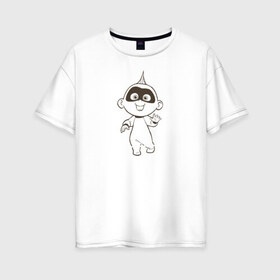Женская футболка хлопок Oversize с принтом Суперсемейка в Курске, 100% хлопок | свободный крой, круглый ворот, спущенный рукав, длина до линии бедер
 | Тематика изображения на принте: disney | pixar | the incredibles | vdkimel | дисней | пиксар | суперсемейка