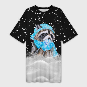 Платье-футболка 3D с принтом Енот в Курске,  |  | 2021 | белка | варежки | дед мороз | детям | дочка | елка | енот | енотик | животное | космос | кот | котик | кошак | лес | лиса | лисенок | модная | новогодняя | новый год | полоскун | праздник | прикольная