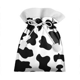 Подарочный 3D мешок с принтом Му-му в Курске, 100% полиэстер | Размер: 29*39 см | Тематика изображения на принте: абстракция | бык | кожа коровы | корова | му му | пятна | черно белое | черно белые пятна