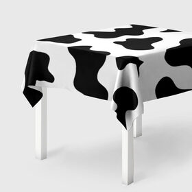 Скатерть 3D с принтом Му-му в Курске, 100% полиэстер (ткань не мнется и не растягивается) | Размер: 150*150 см | абстракция | бык | кожа коровы | корова | му му | пятна | черно белое | черно белые пятна