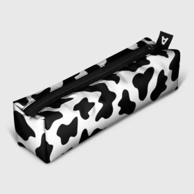 Пенал 3D с принтом Му-му в Курске, 100% полиэстер | плотная ткань, застежка на молнии | абстракция | бык | кожа коровы | корова | му му | пятна | черно белое | черно белые пятна