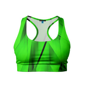 Женский спортивный топ 3D с принтом Зеленый неон в Курске, 82% полиэстер, 18% спандекс Ткань безопасна для здоровья, позволяет коже дышать, не мнется и не растягивается |  | зелегь | зеленая абстракция | зеленка | зеленые линии | зеленые полосы | зеленый | зеленый неон | неон