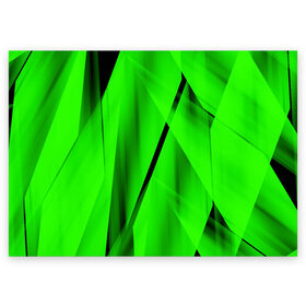 Поздравительная открытка с принтом Зеленый неон в Курске, 100% бумага | плотность бумаги 280 г/м2, матовая, на обратной стороне линовка и место для марки
 | зелегь | зеленая абстракция | зеленка | зеленые линии | зеленые полосы | зеленый | зеленый неон | неон