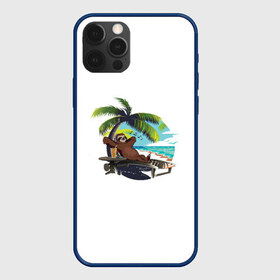 Чехол для iPhone 12 Pro Max с принтом Отпуск в Курске, Силикон |  | Тематика изображения на принте: ленивец | отдых | отпуск | пальма | пляж