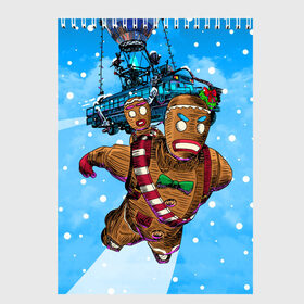 Скетчбук с принтом Пряничный человек в Курске, 100% бумага
 | 48 листов, плотность листов — 100 г/м2, плотность картонной обложки — 250 г/м2. Листы скреплены сверху удобной пружинной спиралью | 2020 | 2021 | christmas | cookie | dabb | epic games | fortnite | gingerbread man | new year | santa clause | skin | year | год | даб | дэб | игры | новогодний | новый год | печенье | пряник | пряничный человечек | рождество | санта клаус | скин | фортнай