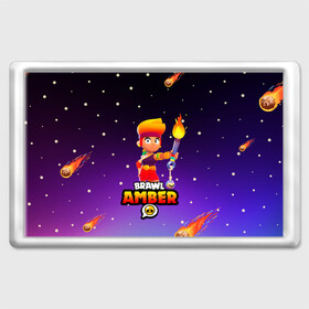 Магнит 45*70 с принтом BRAWL STARS AMBER. в Курске, Пластик | Размер: 78*52 мм; Размер печати: 70*45 | Тематика изображения на принте: 8 bit | amber | brawl stars | colette | crow | gale | leon | max | mecha | mecha crow | mr.p | sally leon | shark | tara | virus 8 bit | werewolf leon | акула | амбер | берли | бравл старс | ворон | коллет | макс | оборотень