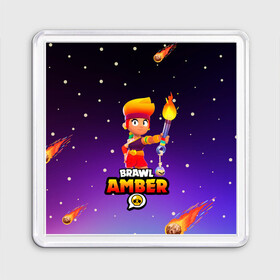 Магнит 55*55 с принтом BRAWL STARS AMBER. в Курске, Пластик | Размер: 65*65 мм; Размер печати: 55*55 мм | Тематика изображения на принте: 8 bit | amber | brawl stars | colette | crow | gale | leon | max | mecha | mecha crow | mr.p | sally leon | shark | tara | virus 8 bit | werewolf leon | акула | амбер | берли | бравл старс | ворон | коллет | макс | оборотень