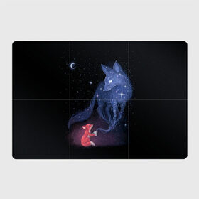 Магнитный плакат 3Х2 с принтом Лиса и ее дух в Курске, Полимерный материал с магнитным слоем | 6 деталей размером 9*9 см | fox | moon | stars | дух | звезды | лес | леса | лиса | лиса и лес | лисичка | лисичка в лесу | лисички в космосе | лисы | луна | небо | ночное небо | с лисами | темнота