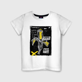 Детская футболка хлопок с принтом African banana в Курске, 100% хлопок | круглый вырез горловины, полуприлегающий силуэт, длина до линии бедер | 2020 | абстракция | граффити | стиль | тренд | уличный стиль | урбан
