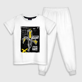 Детская пижама хлопок с принтом African banana в Курске, 100% хлопок |  брюки и футболка прямого кроя, без карманов, на брюках мягкая резинка на поясе и по низу штанин
 | 2020 | абстракция | граффити | стиль | тренд | уличный стиль | урбан