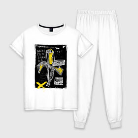 Женская пижама хлопок с принтом African banana в Курске, 100% хлопок | брюки и футболка прямого кроя, без карманов, на брюках мягкая резинка на поясе и по низу штанин | 2020 | абстракция | граффити | стиль | тренд | уличный стиль | урбан
