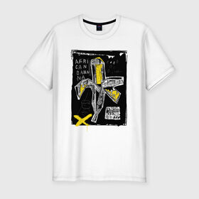 Мужская футболка хлопок Slim с принтом African banana в Курске, 92% хлопок, 8% лайкра | приталенный силуэт, круглый вырез ворота, длина до линии бедра, короткий рукав | 2020 | абстракция | граффити | стиль | тренд | уличный стиль | урбан