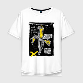 Мужская футболка хлопок Oversize с принтом African banana в Курске, 100% хлопок | свободный крой, круглый ворот, “спинка” длиннее передней части | 2020 | абстракция | граффити | стиль | тренд | уличный стиль | урбан