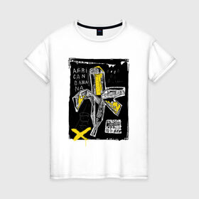 Женская футболка хлопок с принтом African banana в Курске, 100% хлопок | прямой крой, круглый вырез горловины, длина до линии бедер, слегка спущенное плечо | 2020 | абстракция | граффити | стиль | тренд | уличный стиль | урбан