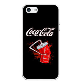 Чехол для iPhone 5/5S матовый с принтом Coca Cola в Курске, Силикон | Область печати: задняя сторона чехла, без боковых панелей | Тематика изображения на принте: coca cola | газировка | кола | лето | лимонад | свежесть | стакан