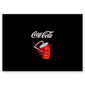 Поздравительная открытка с принтом Coca Cola в Курске, 100% бумага | плотность бумаги 280 г/м2, матовая, на обратной стороне линовка и место для марки
 | coca cola | газировка | кола | лето | лимонад | свежесть | стакан