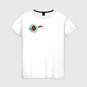 Женская футболка хлопок с принтом Daughter of the Sea в Курске, 100% хлопок | прямой крой, круглый вырез горловины, длина до линии бедер, слегка спущенное плечо | moana | vdzajul