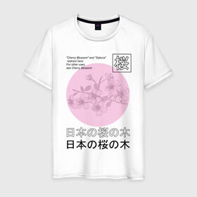 Мужская футболка хлопок с принтом Sakura в Курске, 100% хлопок | прямой крой, круглый вырез горловины, длина до линии бедер, слегка спущенное плечо. | 2020 | абстракция | граффити | сакура | стиль | тренд | уличный стиль | урбан