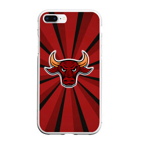 Чехол для iPhone 7Plus/8 Plus матовый с принтом Красный бык в Курске, Силикон | Область печати: задняя сторона чехла, без боковых панелей | буйвол | бык | год быка | голова быка | злой бык | рога | рогатое животное