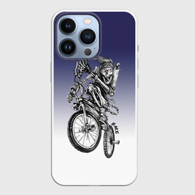 Чехол для iPhone 13 Pro с принтом BMX в Курске,  |  | bike | bmx | bones | eyes | jaw | skeleton | skull | sport | велосипед | кости | пасть | скелет | спорт | череп