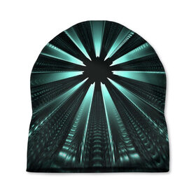 Шапка 3D с принтом фантастический туннель в Курске, 100% полиэстер | универсальный размер, печать по всей поверхности изделия | градиент | дыра | иллюзия | корридор | лучи | сквозь | туннель | фантастика | фантастический туннель