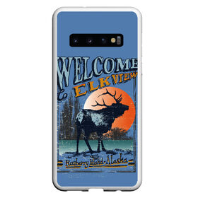 Чехол для Samsung Galaxy S10 с принтом Аляска в Курске, Силикон | Область печати: задняя сторона чехла, без боковых панелей | аляска | дикая природа | дикие животные. | звери | олени | природа | рога